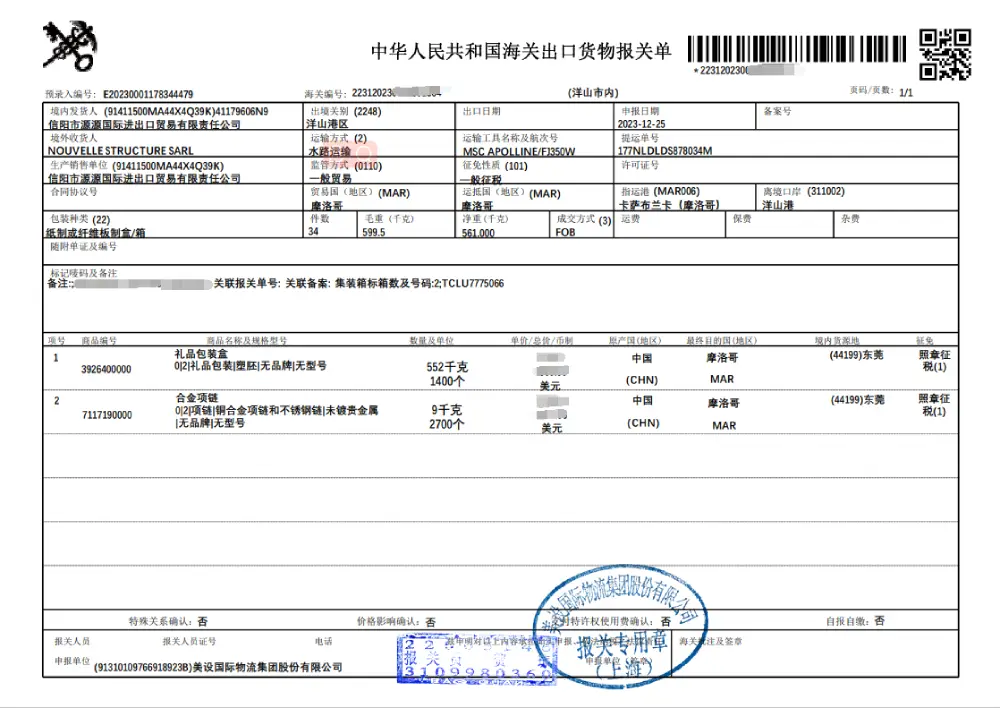 Custom-china to Morocco-SourcingYuan