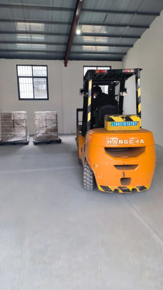 Yellow forklift truck Yellow forklift truck