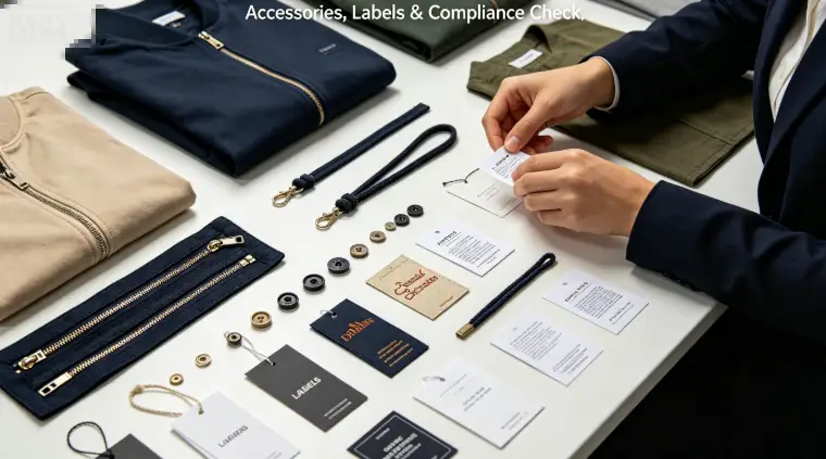 Labels and accessories compliance inspection for garments