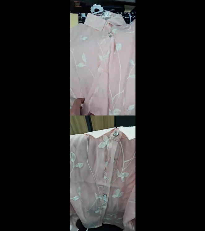 Apparel Sourcing Finished Custom Pink Embroidered Blouse Sample