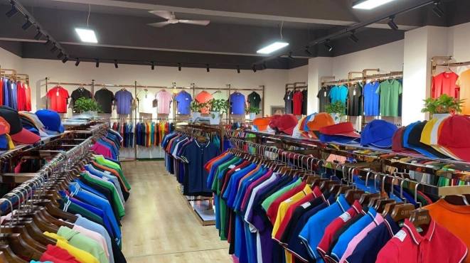 Custom Clothing – Shorts & Custom Polo Apparel Showroom Interior Custom Clothing - Shorts & Custom Polo Apparel Showroom Interior