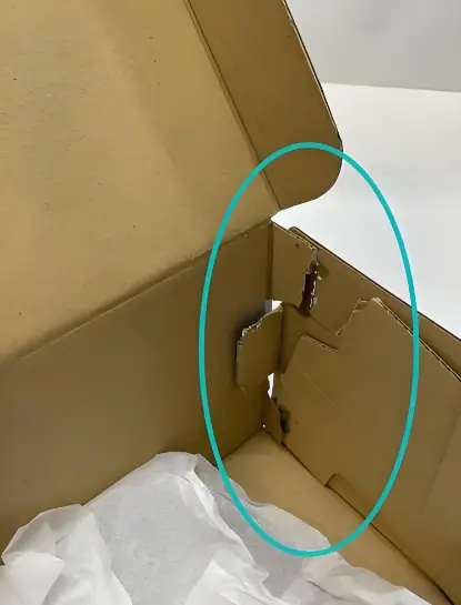 Image 1 of damaged shoe box