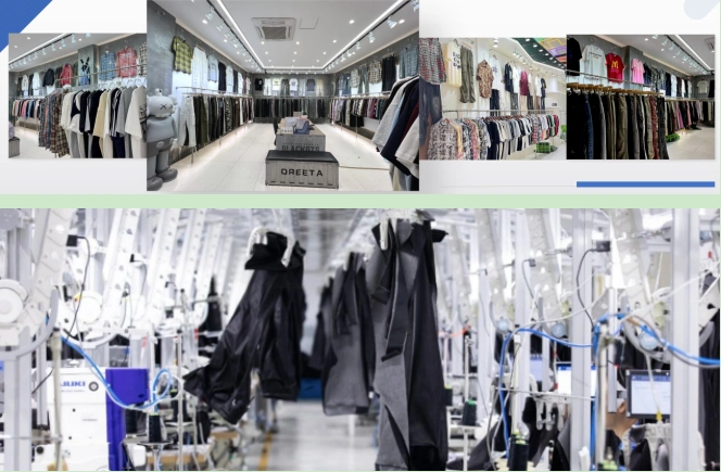 Multi-category clothing customization apparel showroom and intelligent production workshop