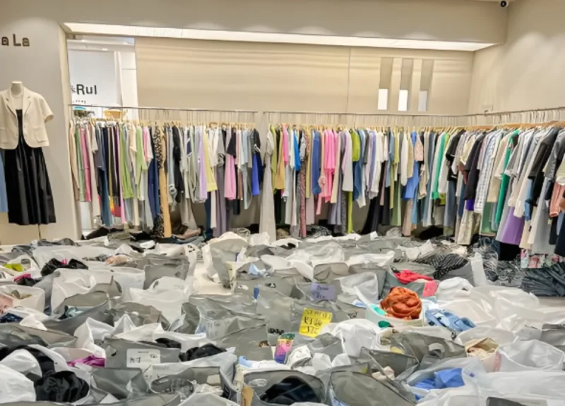 Photos taken at the Guangzhou clothing wholesale market.