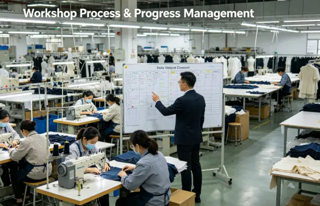 Production process control for garment workshop schedule