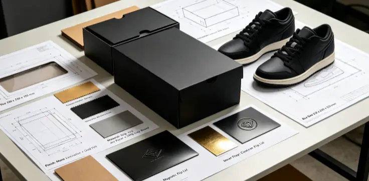 Reference images for custom shoe box packaging