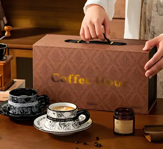 Reference images of completed coffee gift packaging