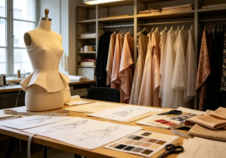 Runway gown sample production, multi-stage couture quality inspection & mass production