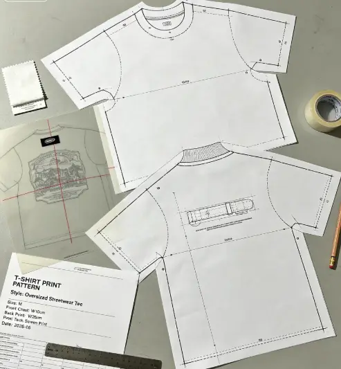 Sample images of pattern and tech pack development