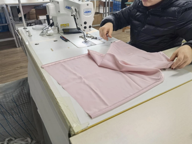 Silk Fabric Apparel Stitching Workshop Scene Silk Fabric Apparel Stitching Workshop Scene