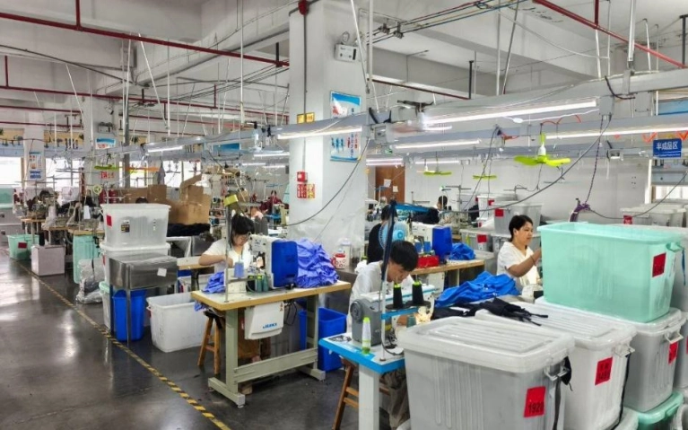 Yoga Clothing Factory Apparel Sewing Workshop Daily Production Scene