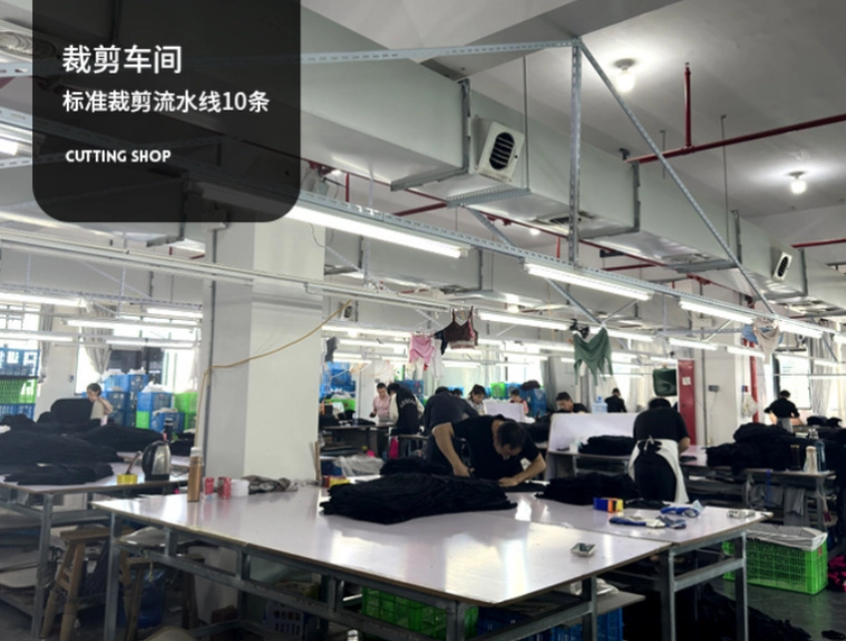 Yoga Clothing Factory Fabric Cutting Workshop With Standard Cutting Production Lines