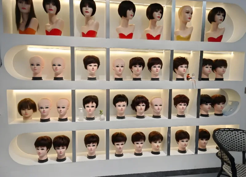 China Industrial Clusters, Wig Factory Product Showroom Display