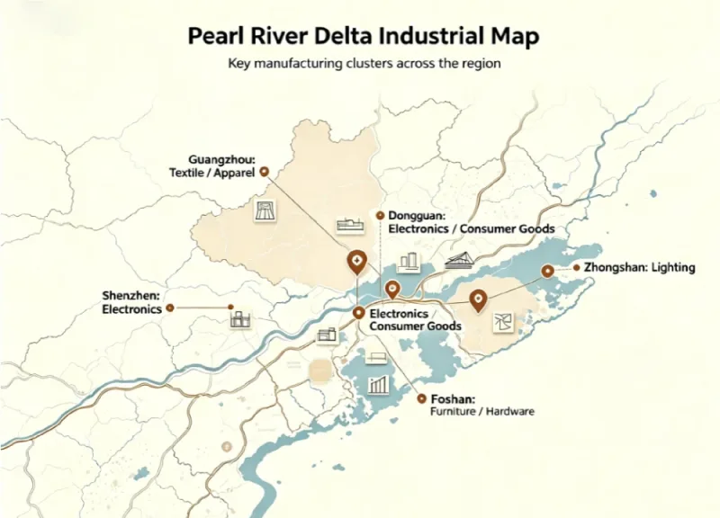 Pearl River Delta Industrial Map
