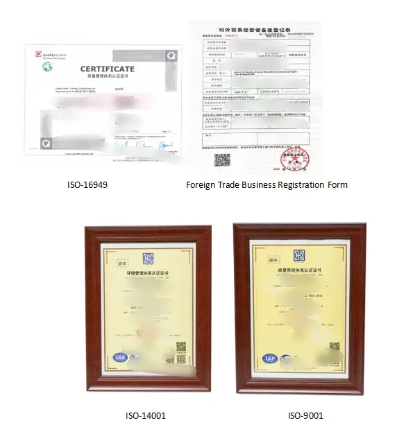 Qualification Certificates