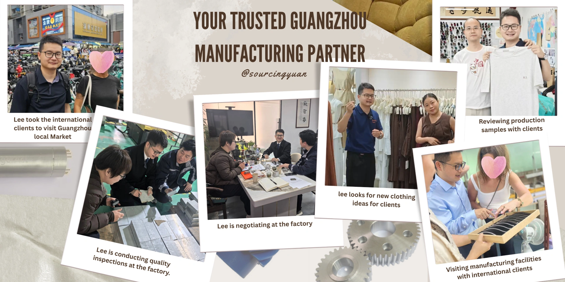 Sourcingyuan team working with international clients at factories, wholesale markets, and manufacturing facilities across China Sourcingyuan team working with international clients at factories, wholesale markets, and manufacturing facilities across China