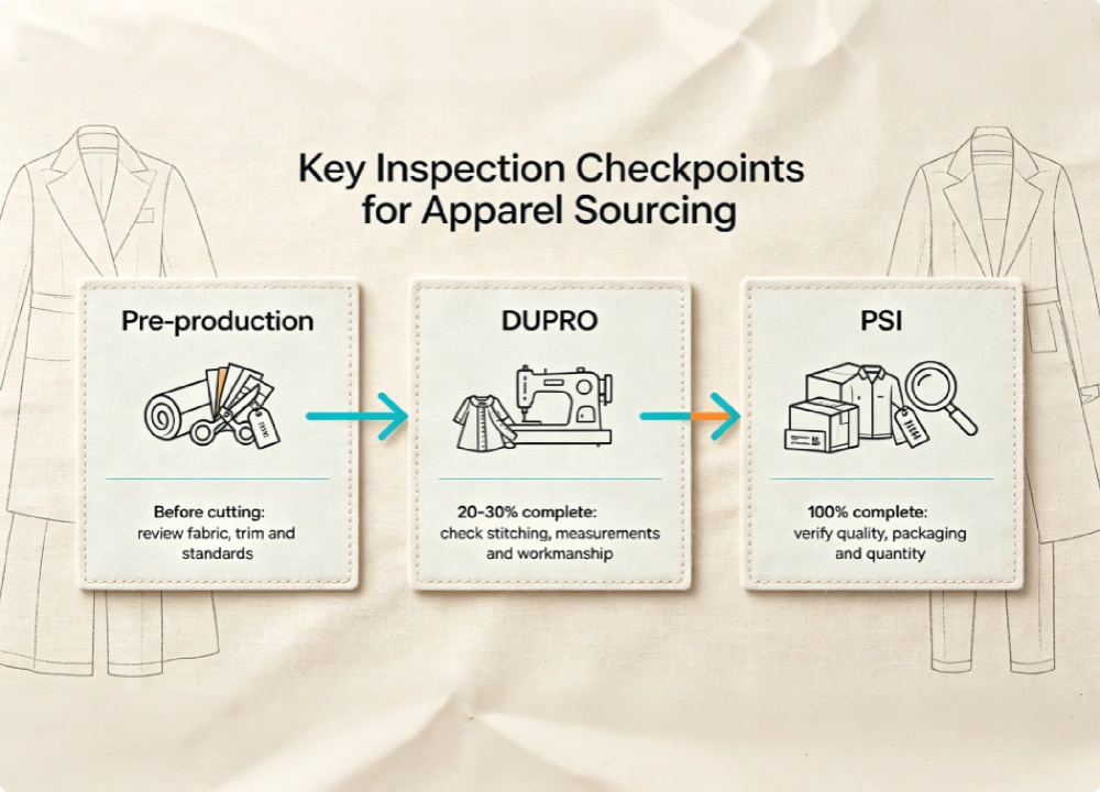 Three key inspection checkpoints for apparel sourcing bulk production Three key inspection checkpoints for apparel sourcing bulk production