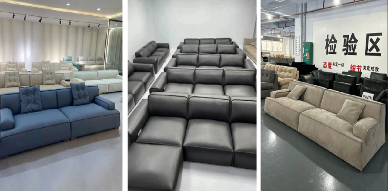 Full house Upholstered Furniture Factory sofa inspection showroom