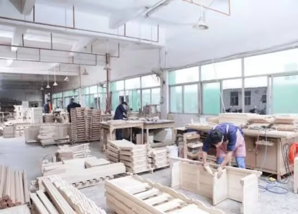 Inside an outdoor furniture factory in Foshan, Guangdong