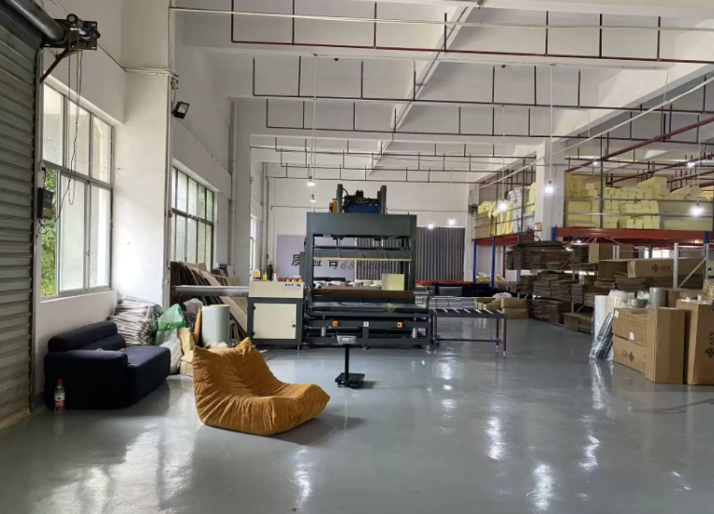 Production workshop of a compressed sofa factory