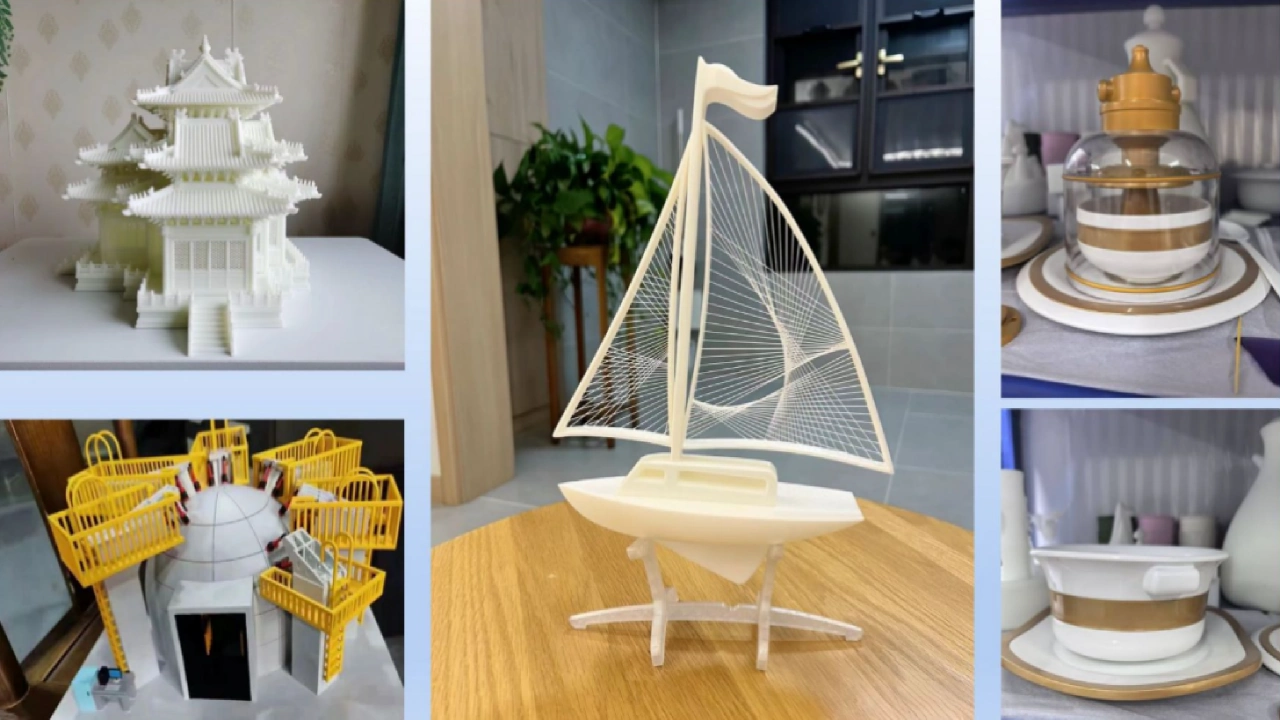 Products from a 3D printing factory Products from a 3D printing factory