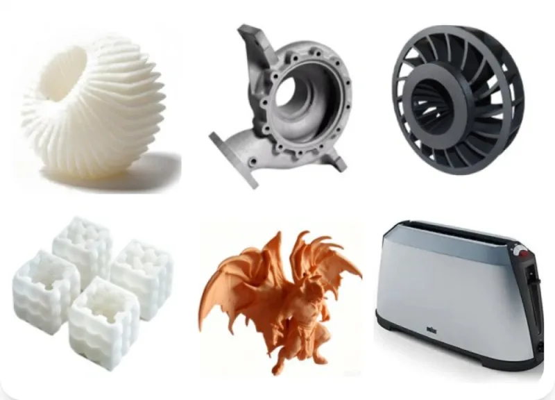 Products from a 3D printing factory