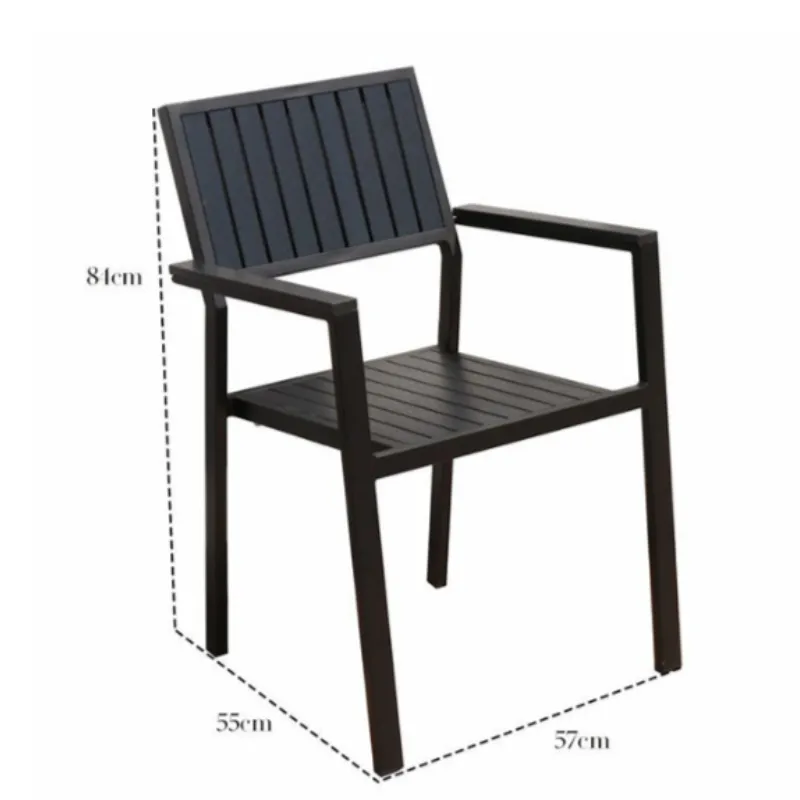 Aluminum WPC Vertical Slat Outdoor Chair 55_57_84cm, Patio Dining Chair for Cafe, Bistro & Garden B2B Supply Vertical Slat Outdoor Chair, Aluminum Frame with WPC Seat, Patio Chair for Cafe & Bistro Wholesale