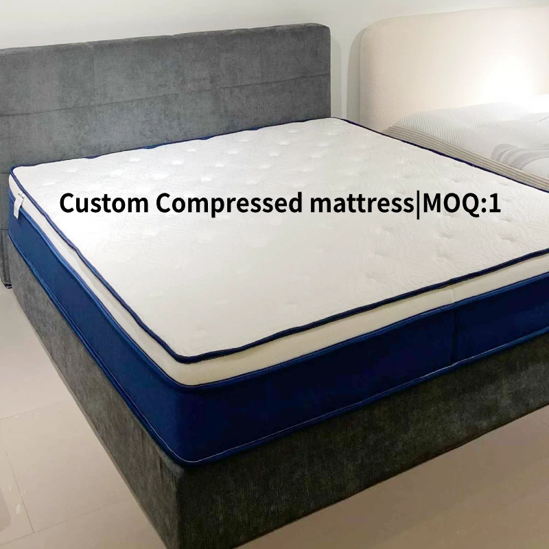 Matelas compressé sur mesure, emballé sous vide et conditionné en carton pour l'exportation Matelas compressé sous vide, emballé sous vide, à ressorts, pour usage domestique, matelas d'exportation sur mesure OEM en gros