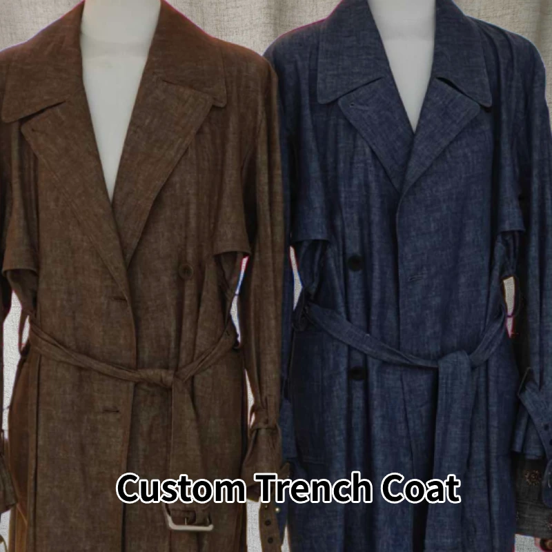 Trench-coat sur mesure _ Veste longue femme, tissu personnalisé et service OEM Trench-coat sur mesure, trench-coat long pour femme, tissu personnalisé, vêtements sur commande, vente en gros OEM de vêtements d'extérieur