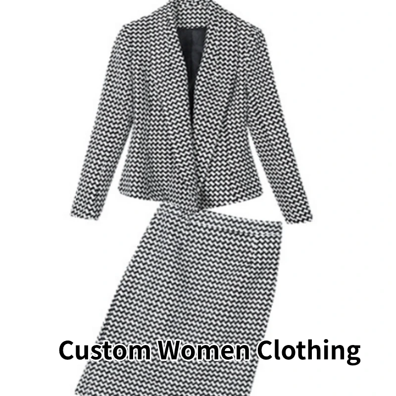 Vêtements sur mesure pour femmes _ Ensemble blazer et jupe pour femmes, confectionné sur commande OEM Vêtements sur mesure pour femmes, tailleurs, ensembles blazer et jupe, vêtements confectionnés sur commande, marque privée OEM