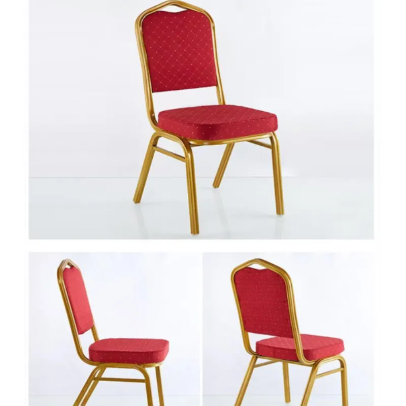 General Banquet Chair with Plum Blossom Steel Tube, 0 Golden General Chair with Plum Blossom Steel Tube, Hotel Banquet Wedding VIP Chair, 0.6mm Tube Wall Foam Cushion Custom Wholesale