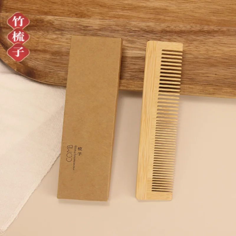 Peigne jetable en bambou pour hôtel _ Peigne écologique en bambou pour chambre d'hôtes, article de toilette en papier kraft, vente en gros, quantité minimale de commande : 10 pièces Peigne jetable en bambou pour hôtel, peigne en bois pour chambre d'hôtel, emballage en papier kraft pour articles de toilette d'hôtel en gros, quantité minimale de commande : 10 pièces