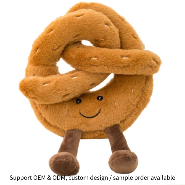 Trendy Pretzel Plush Doll _ Soft Bread Stuffed Toy for Kids Gift Cute Pretzel Plush Toy, Soft Short Plush Pretzel Stuffed Doll, PP Cotton Filled, Instagram Trendy Bread Plush, Kids Birthday Gift, Customizable