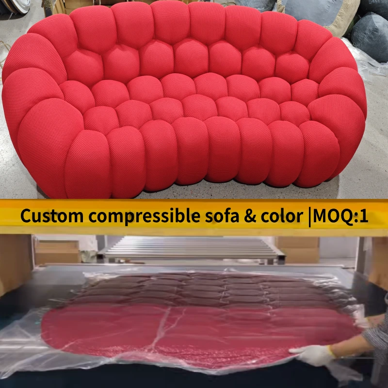 Canapé en tissu compressé sous vide et éponge, quantité minimale de commande : 1 pièce, couleur personnalisée disponible Canapé compressible sur mesure, canapé compressé sous vide en tissu et mousse, emballage carton, quantité minimale de commande : 1 pièce, vente en gros OEM de meubles de couleur personnalisée